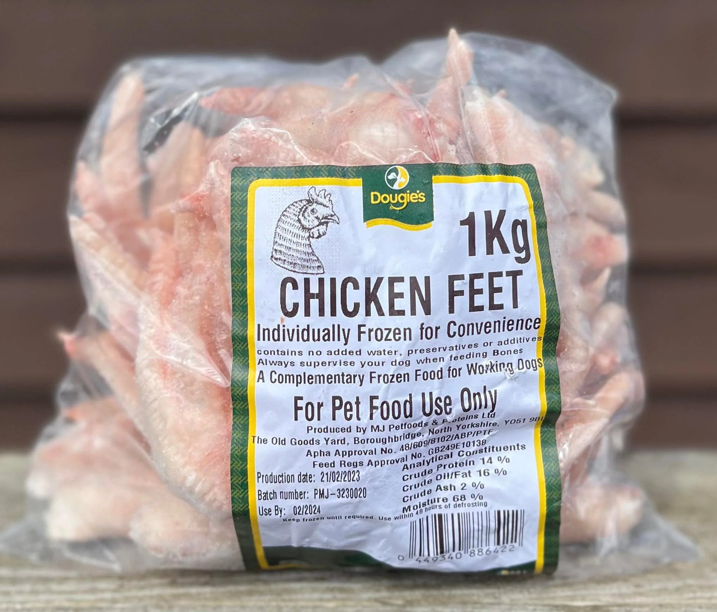 1kg Bag of Frozen Raw Chicken Feet